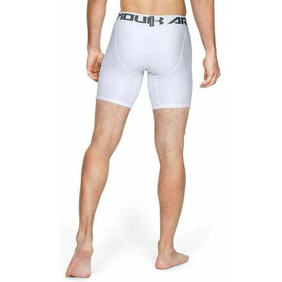 Under Armour 1289566 100 Men's Sz XXL White HeatGear Mid Compression Shorts - Picture 2 of 4